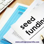 Entrepreneur presenting a pitch deck to potential investors about seed funding strategies for startups in the USA