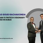 Telangana fintech entrepreneur Srinivas Goud receiving Icons of the UAE Award 2024 in Dubai for his contributions to fintech and investment banking
