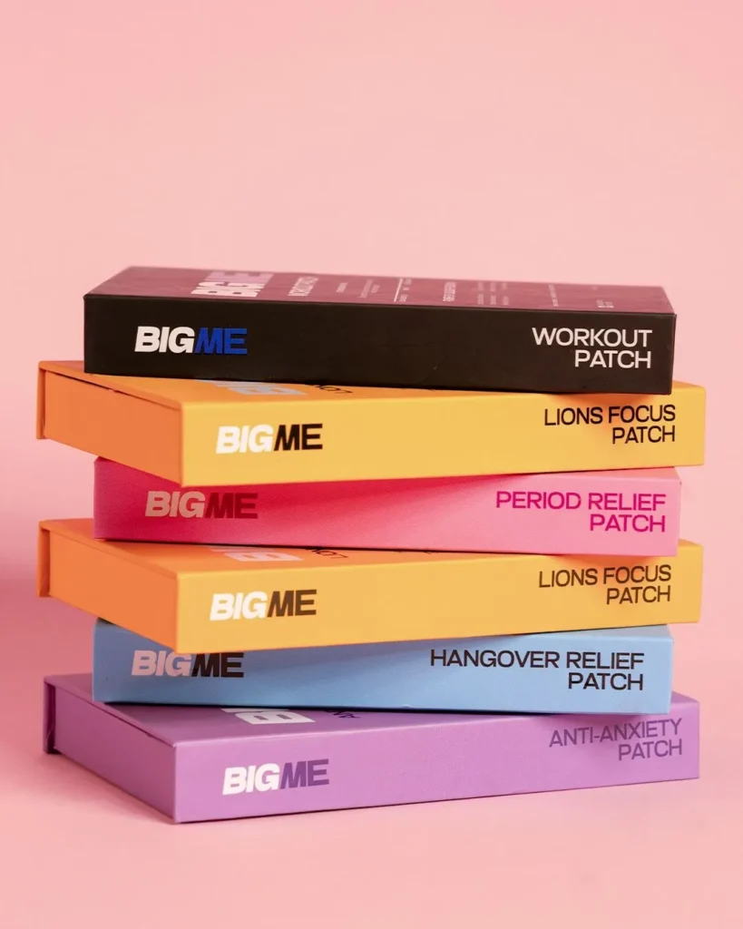 BIGME transdermal patches for sleep, stress, focus, workout, period relief, and hangover recovery in India